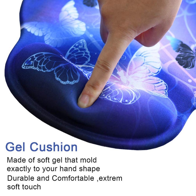 iVeze Ergonomic Mouse Pad Wrist Rests Support, Non Slip Mousepads with Gel Cushion Wrist Support,iVeze Comfortable Durable Mouse Pads for Home Office Efficient Working Easy Typing & Pain Relief (Galaxy) - Image 4